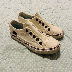 white blowfish shoes